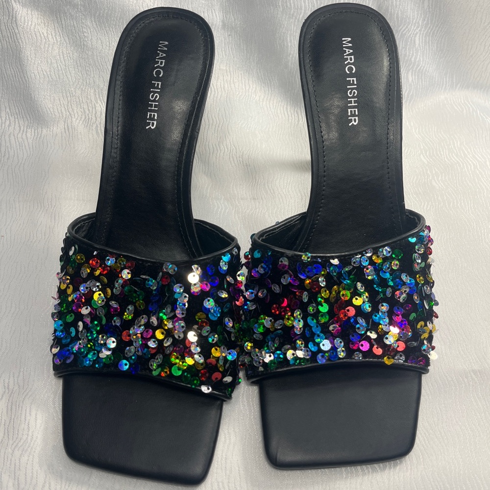 Marc Fisher Multicolor Sequin Mules